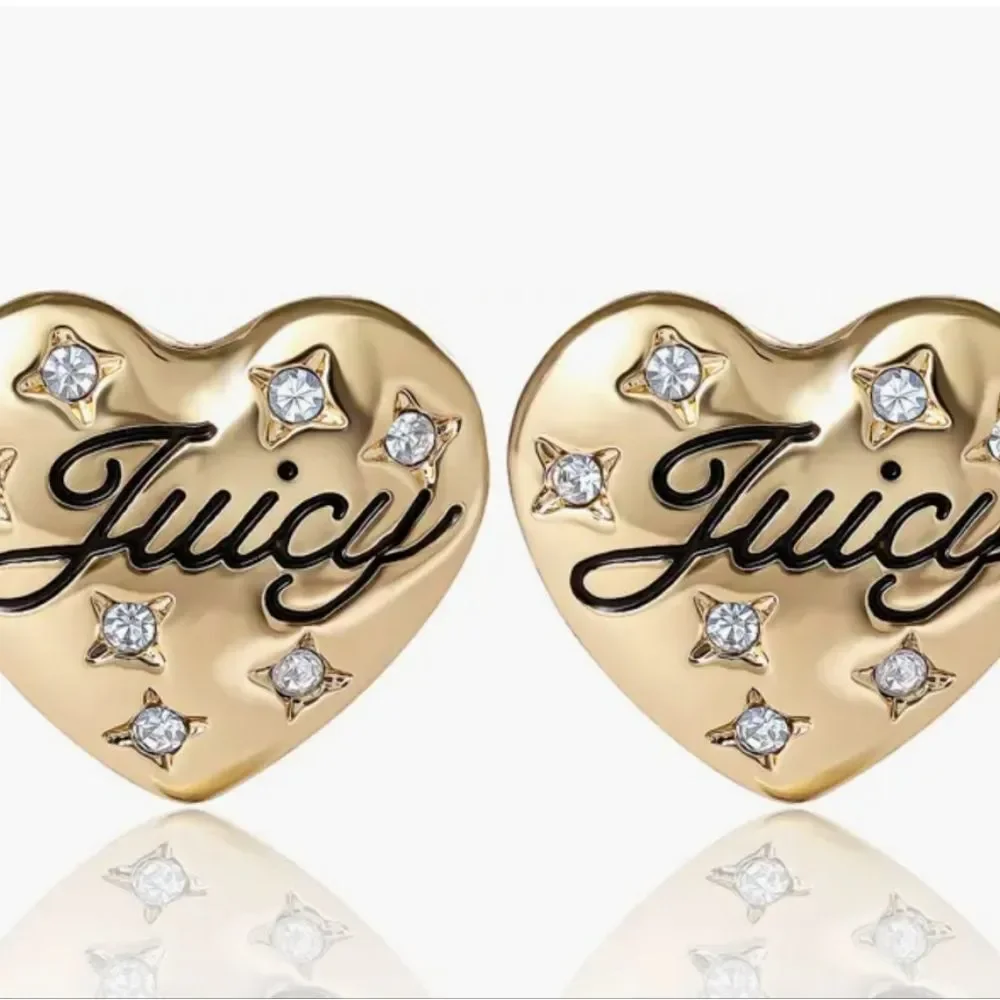 Juicy Couture Heart‎ Keychain & Earring Set w/Crystal Accents